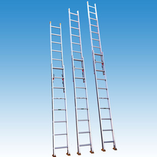 订购单面二节抽拉伸缩铝梯 家用伸缩梯子批发