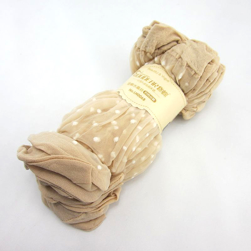 春夏水晶丝提花短丝袜 小圆点点提花丝袜 水晶丝对对袜