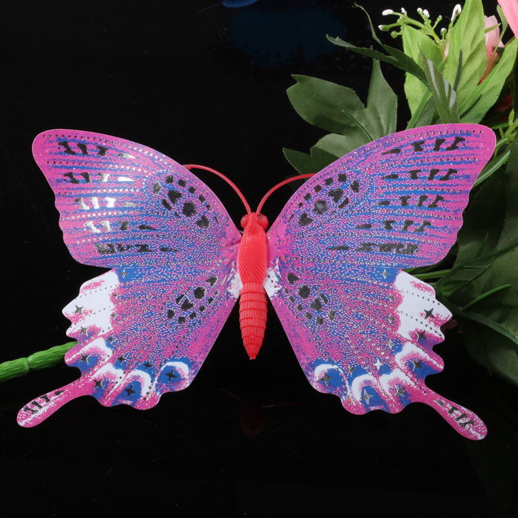 12公分双层蝴蝶 pvc工艺品 蝴蝶标本 厂家直销仿真蝴蝶批发 定做