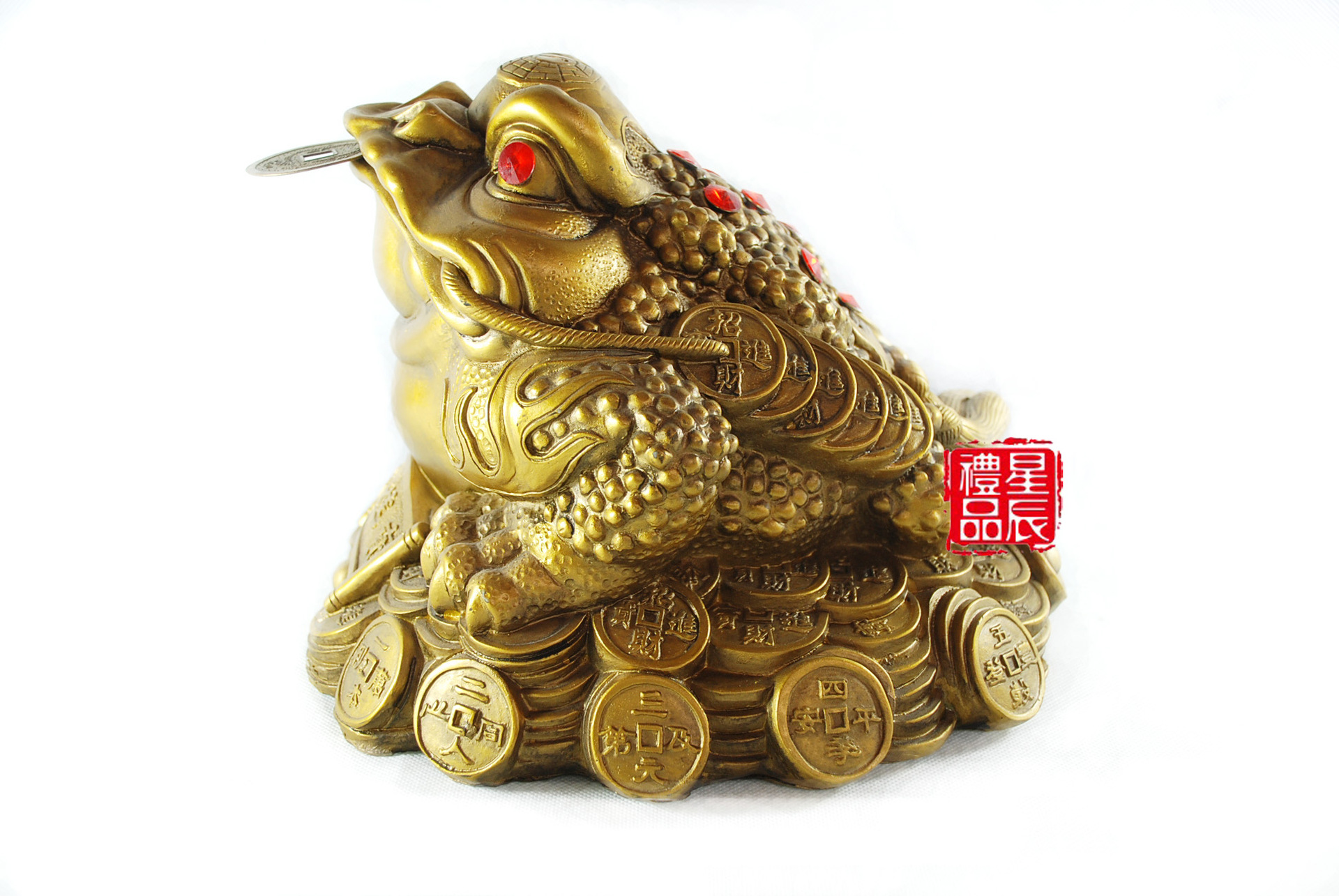 开光铜工艺品蟾蜍招财摆件金蟾大号风水家居房间装饰品一件起批