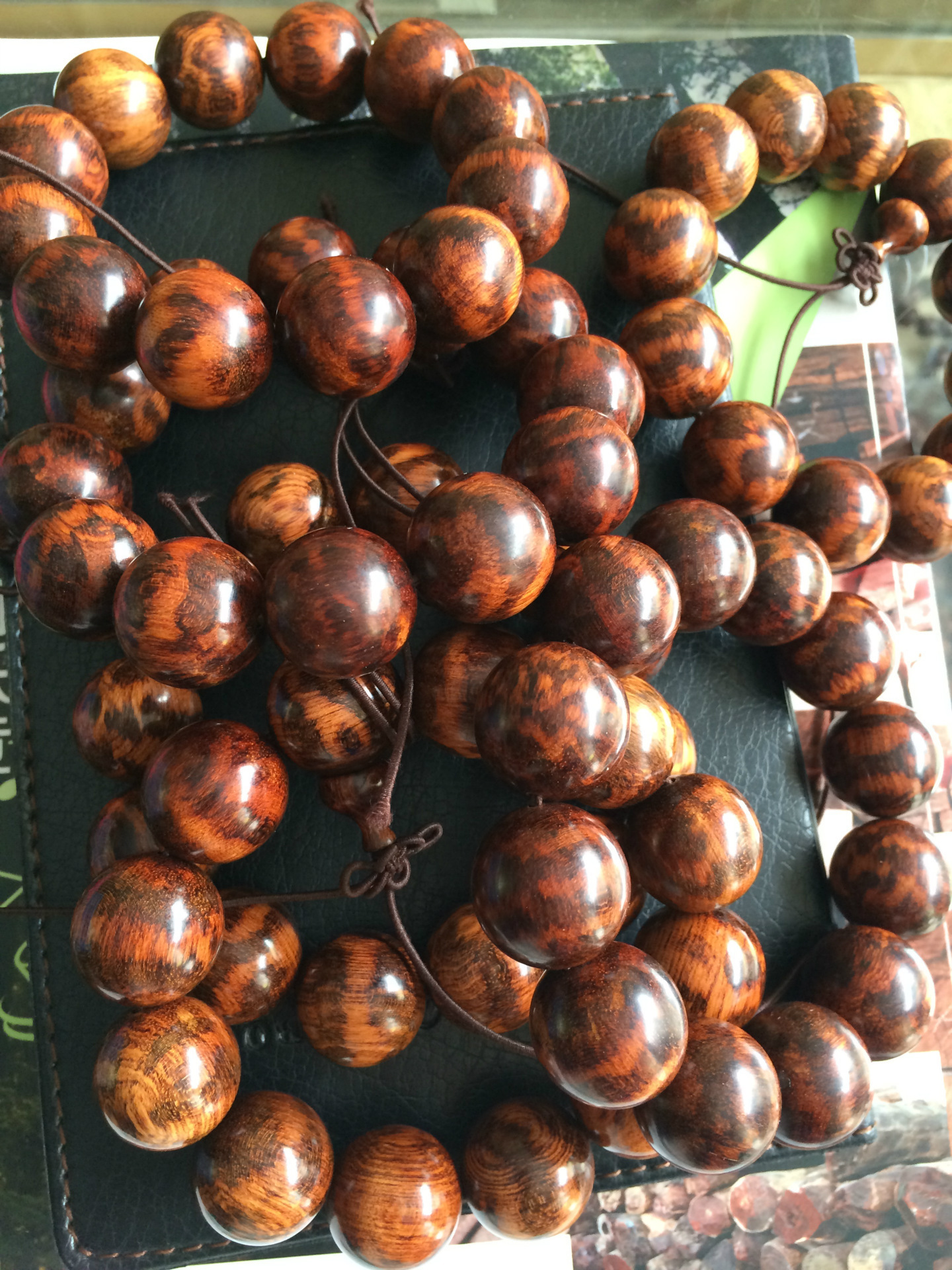 精品蛇纹木佛珠手串手链 天然纹理 高品质高密度 男女手串饰品