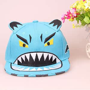 韩国stinko snapback鲨鱼卡通棒球帽宋智孝同款小怪兽平沿嘻哈帽