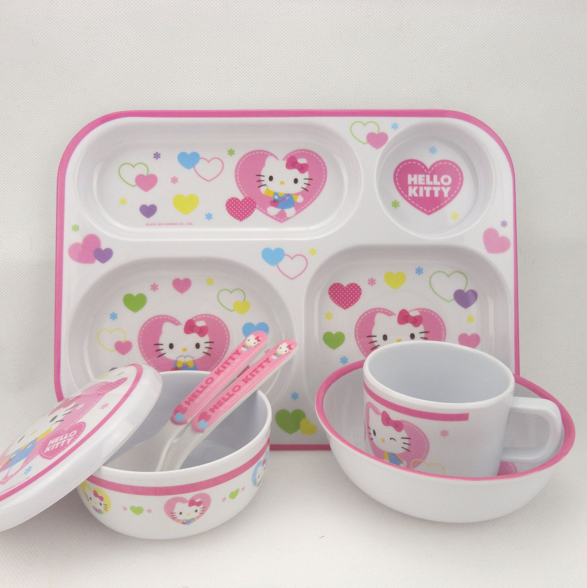 【幼儿超爱】hello kitty宝宝练习餐具6件套装 刚吃饭幼儿