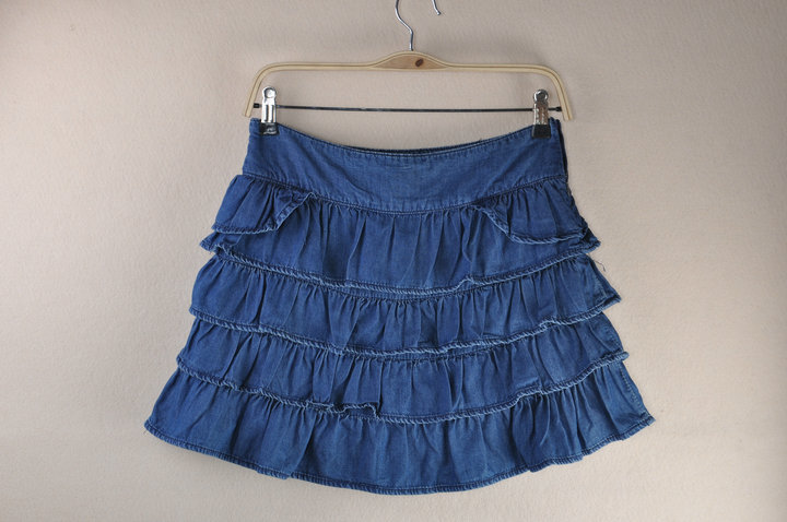 女装韩版牛仔蛋糕裙 时尚半身裙