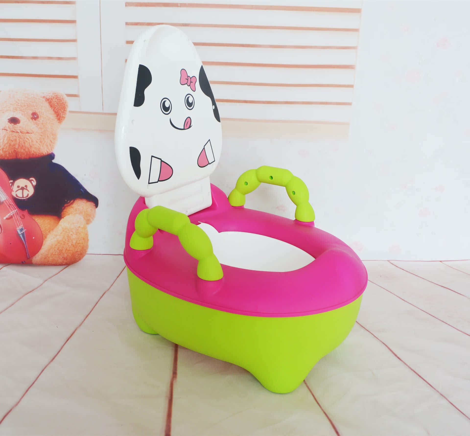 炫彩奶牛儿童坐便器 宝宝便盆 宝宝坐便器 尿盆 便盆