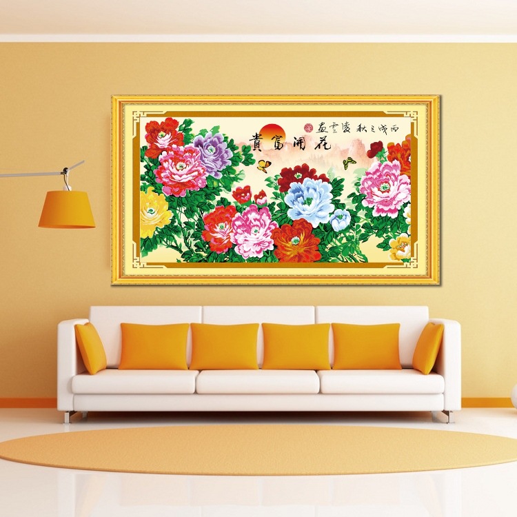 盛世宏波品牌5d钻石绣diy十字绣贴钻画钻石画圆钻九尺牡丹