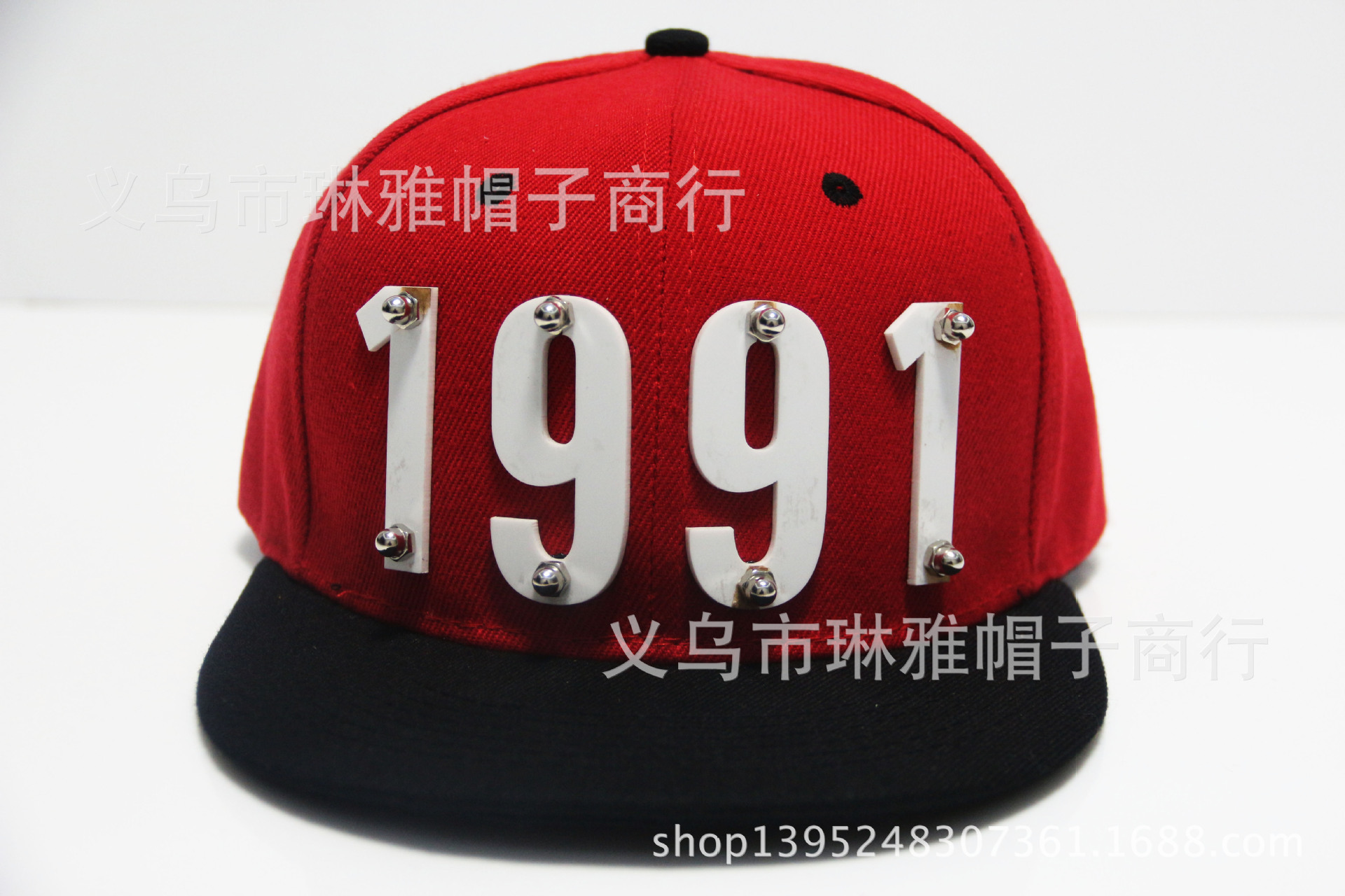 帽子亚克力立体字1991母平沿帽嘻哈情侣街舞棒球帽潮