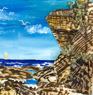 创意礼品,贝雕,油画,天然贝壳色泽,新潮时尚,家居送礼佳品