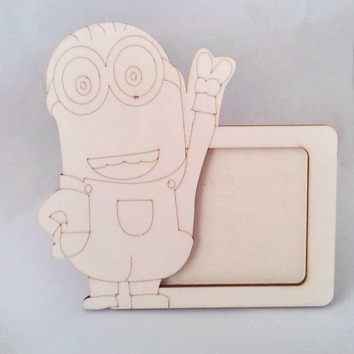 小黄人·超级奶爸木质白胚diy相框