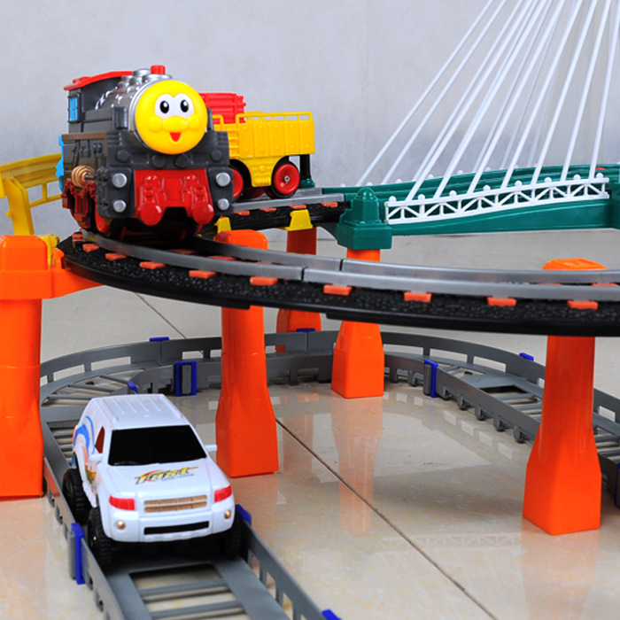 包邮 托马斯火车 大型汽车火车双层轨道车 托马斯轨道车 拼装玩具