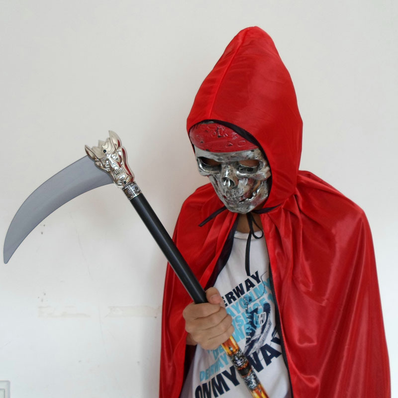 乐郄 恶魔叉子 死神镰刀 双面鬼斧 万圣节cosplay道具 恶魔三叉
