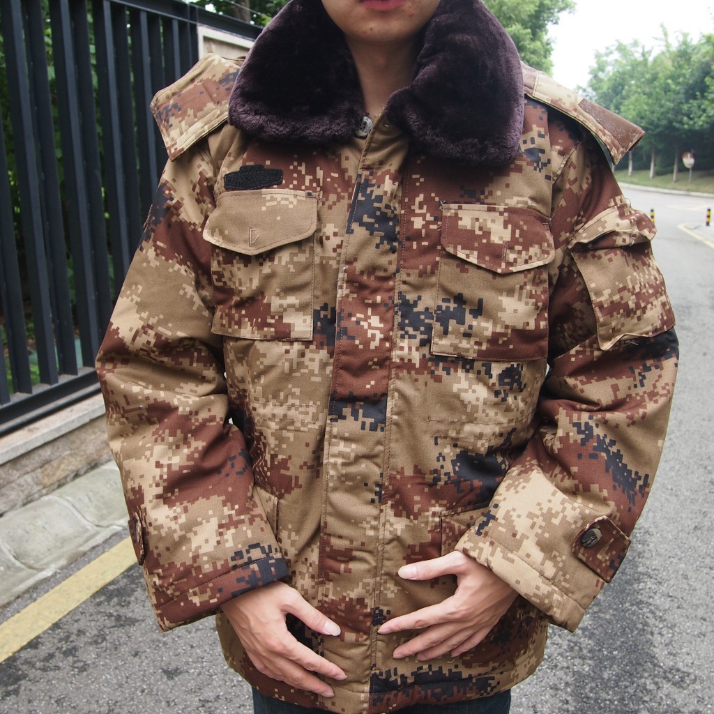 07陆空荒漠迷彩作训大衣 军大衣 退伍上交棉袄 荒漠防寒服棉衣图片_7