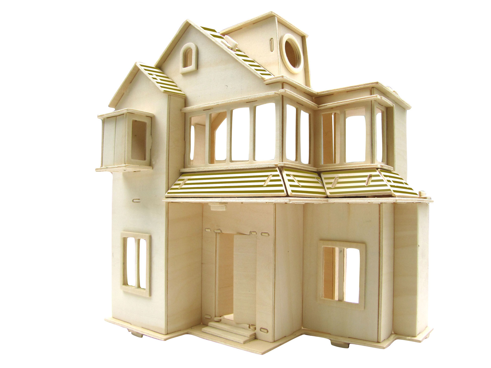 日式别墅 3d立体益智拼图 木制diy小屋 拼装仿真建筑模型玩具批发