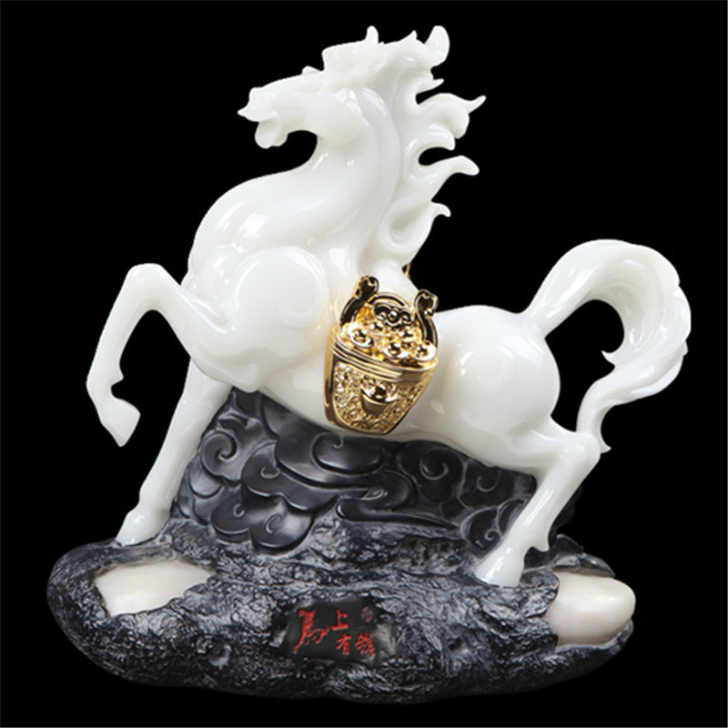 马上有钱红檀仿玉古典树脂摆件 风水招财家居工艺品批发乔迁开业