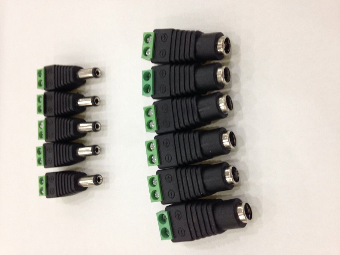 dc公头dc插头dc电源头2.1*5.5电源转接头绿色转接头监控配件bnc头