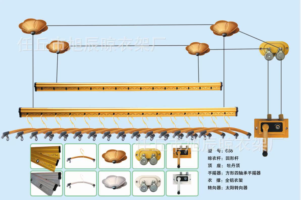 廠家直銷升降晾衣架 晾衣架 陽臺衣架不鏽鋼雙杆晾衣架 批發