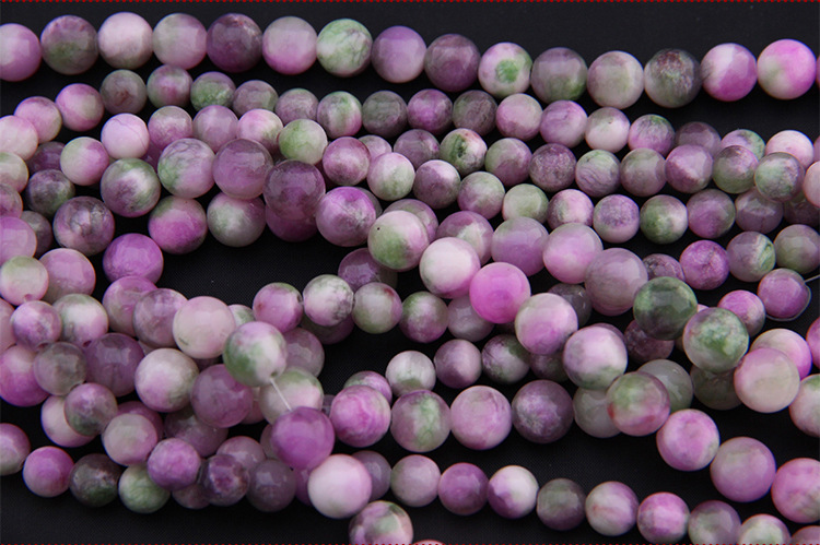 彩云玉珠子 优化彩色玉石散珠 精品diy饰品配件串珠材料批发