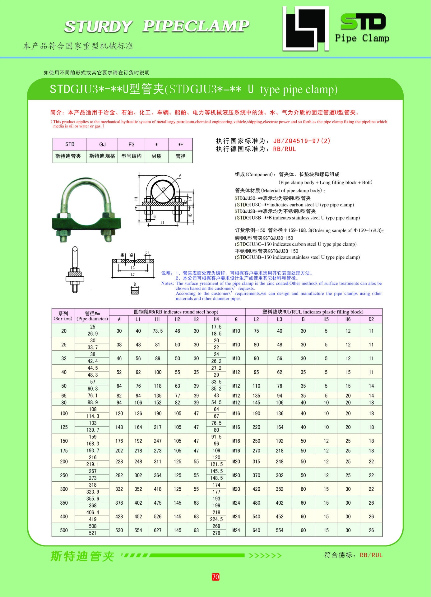 消防管道u型卡规格图片