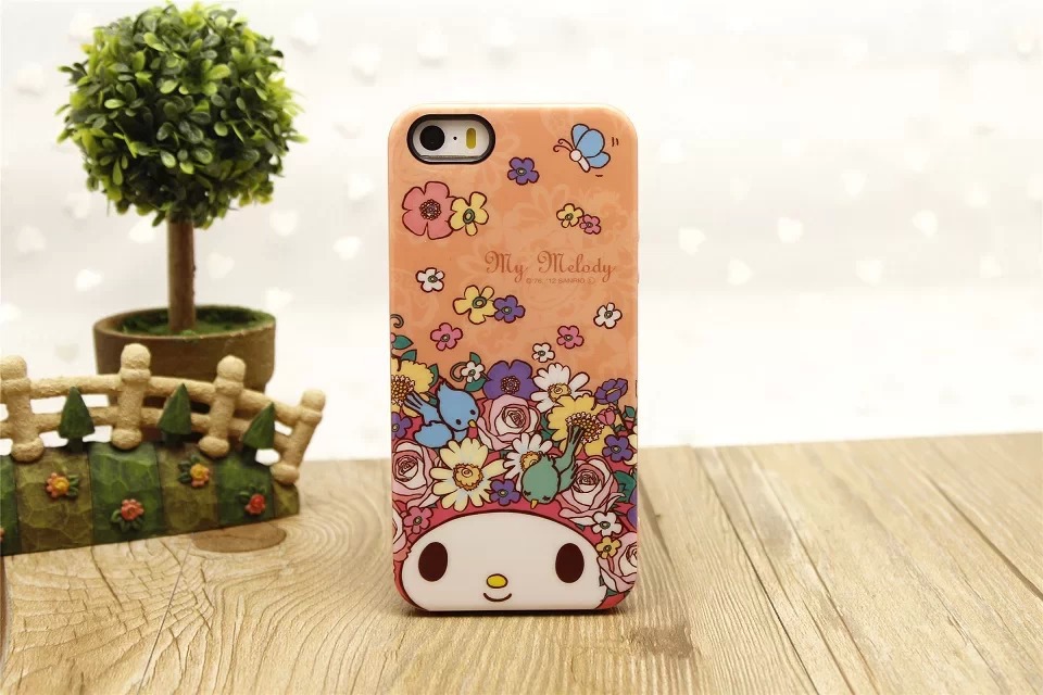 sanrio 蘋果6代 美樂蒂 kt手機保護套 iphone5/5s tpu閃粉手機殼