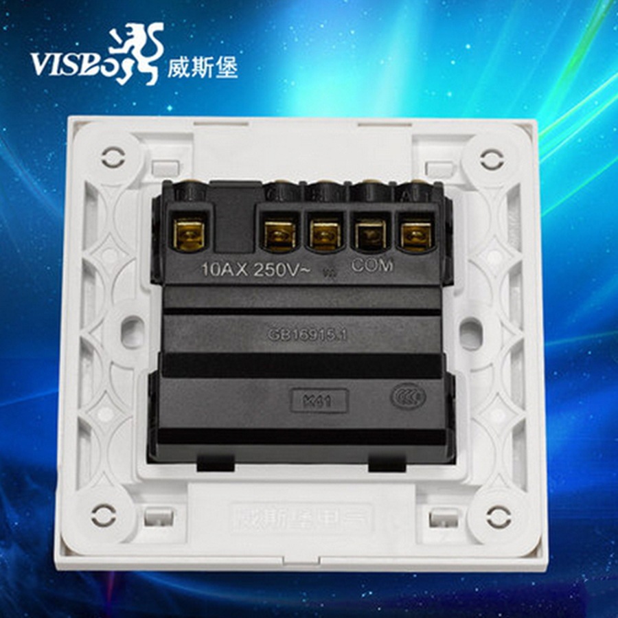 广东深圳威斯堡开关插座 四开双控 雅白墙壁面板 暗装盒 正品特价促销