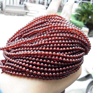 双木林珠宝 老挝进口玻璃体酒红石榴石4mm