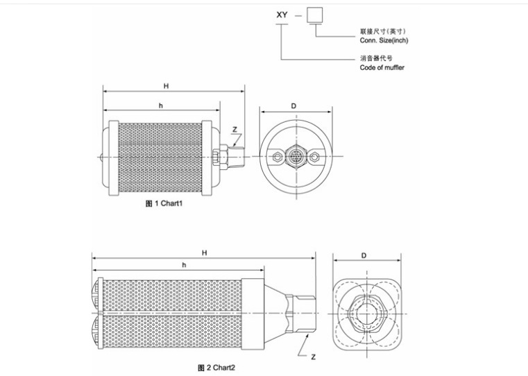 真空泵消音过滤器 型号xy