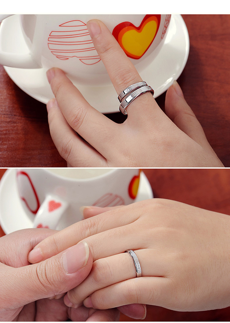 1314纯银爱永远情侣对戒指环男女手饰首饰品