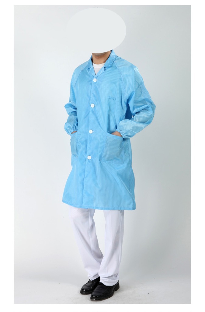 厂家直销库存永久性防静电白大褂 粉色防静电服装 无尘衣服蓝大褂