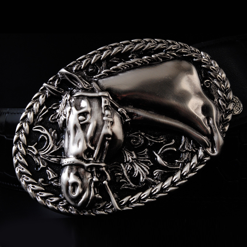 明星同款克罗心皮带 316不锈钢扣 真皮男士 纯血马扣 一件代发