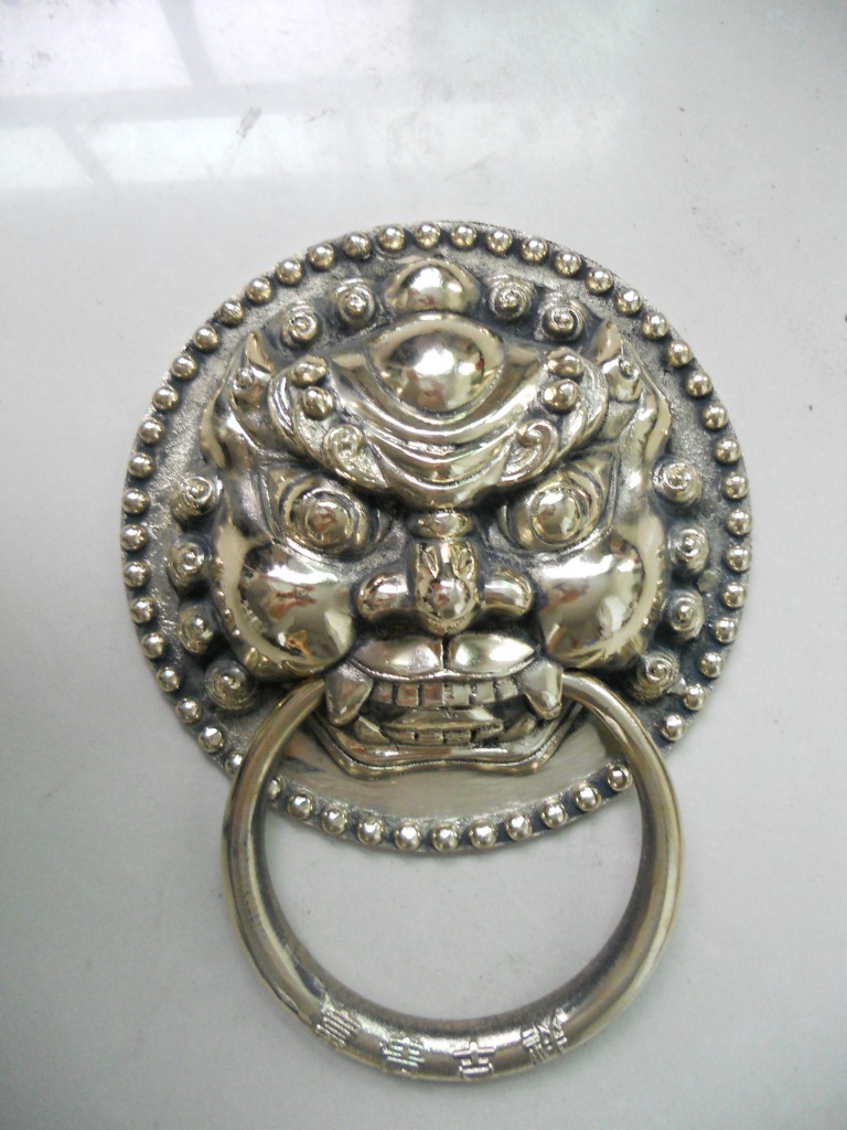 厂家供应22cm全铜工艺仿古门环,古建筑门环,镇宅化煞狮子铜门环