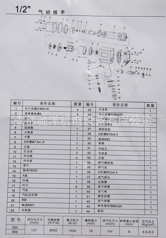 风动扳手的维修图解图片