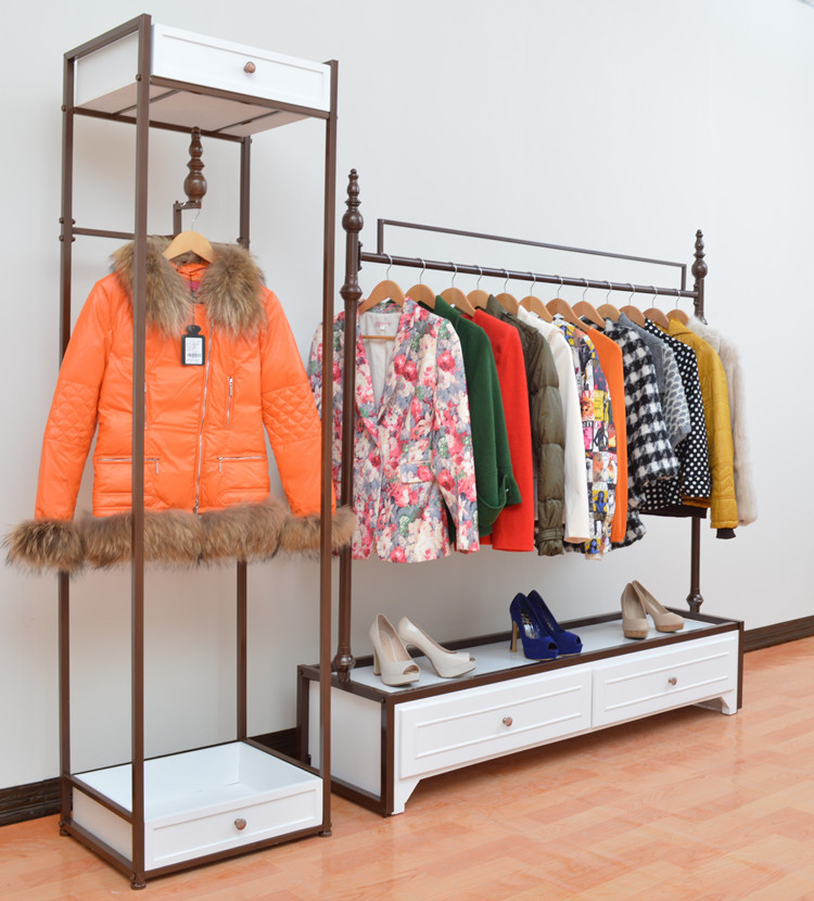 【铁艺服装架 服装店衣架展示架 服装展示架 女装货架 落地货架】福建
