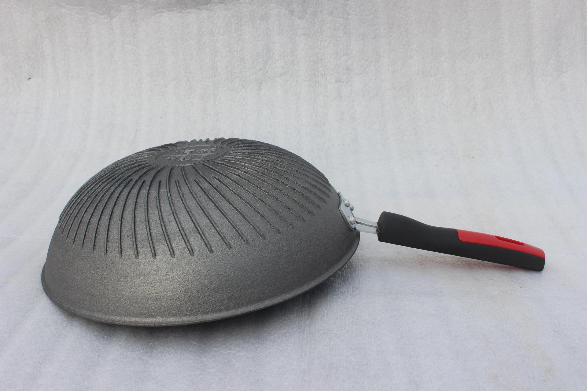 郏县炊具厂家供应加厚精铸炒锅 铸铁节能王炒锅