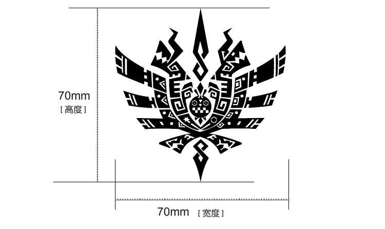 怪物猎人 雷狼龙巨大版 狩猎图腾 手机贴 动漫金属贴