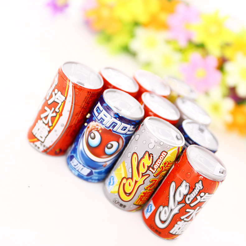 80经典怀旧零食汽水糖气泡糖 可乐雪碧糖儿时回忆一瓶10g一桶50瓶