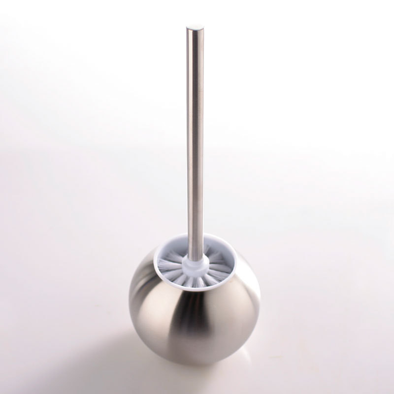 不锈钢圆形球形马桶刷座马桶刷杯含马桶刷厕所刷含塑料刷
