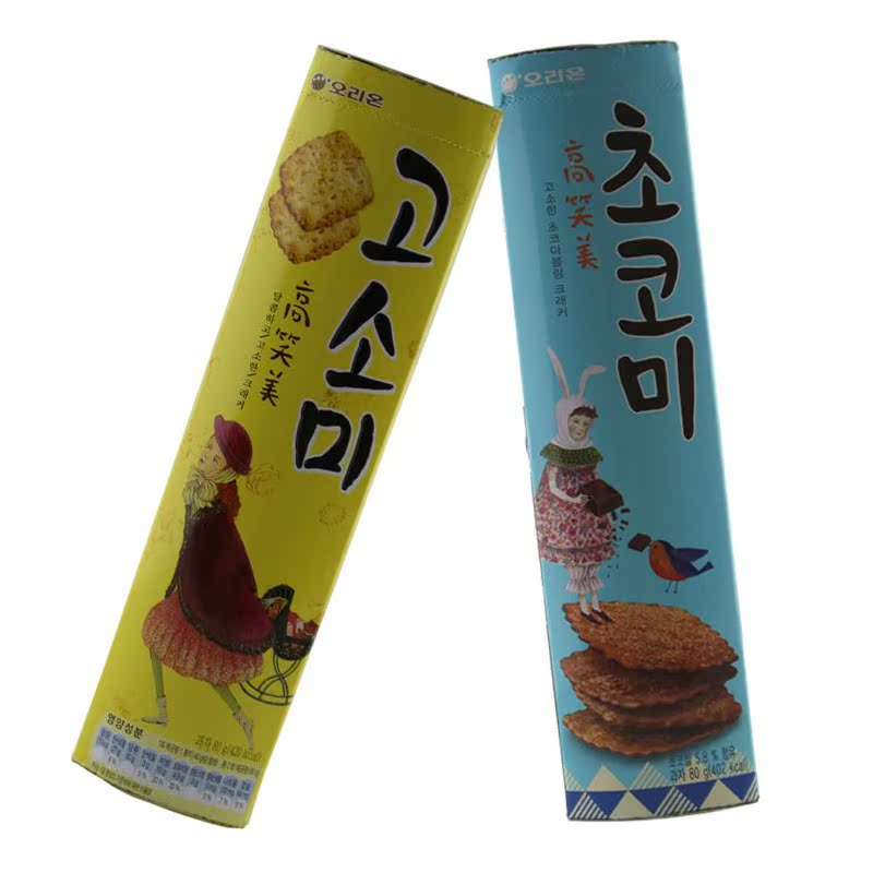 【韩国进口零食品 好丽友 高笑美饼干巧克力味 80g*32盒/箱】韩国进口