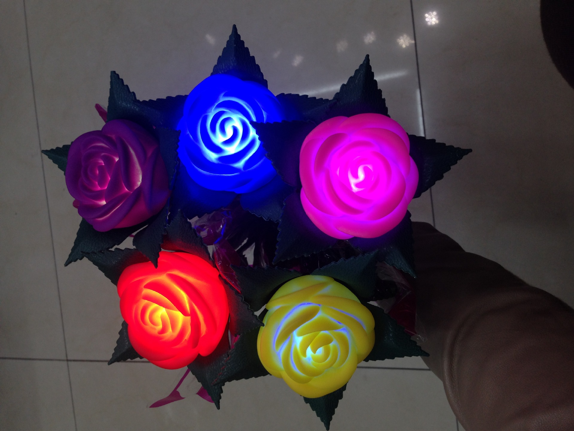 正品梦幻玫瑰花 带枝仿真电子玫瑰花永不调榭 婚庆礼品情人节礼物