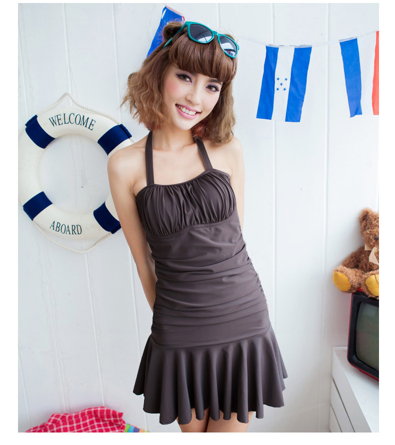 供应信息 女泳装 亦美珊正品韩国性感可爱大小胸聚拢连体裙式比基尼