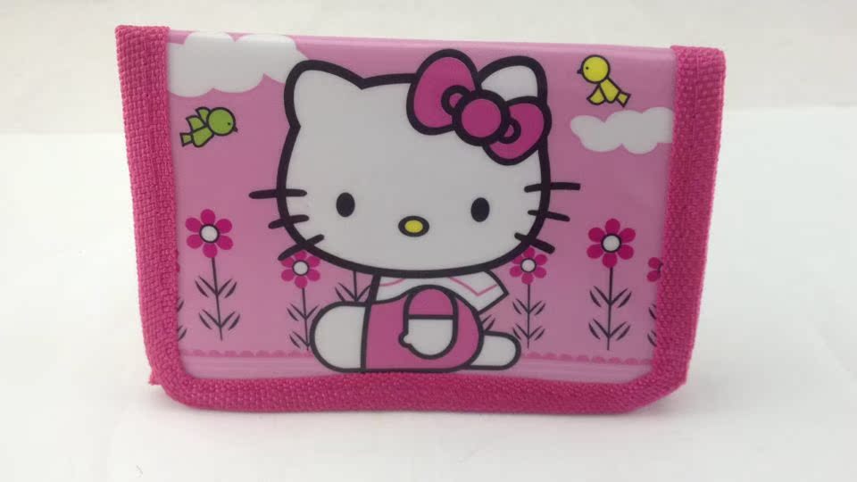 新款hello kitty钱包三层钱包小学生礼物钱包儿童玩具包
