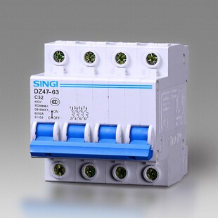 信基伟业 三相空气开关 大功率 工业用断路器 dz47-63 4p 32a