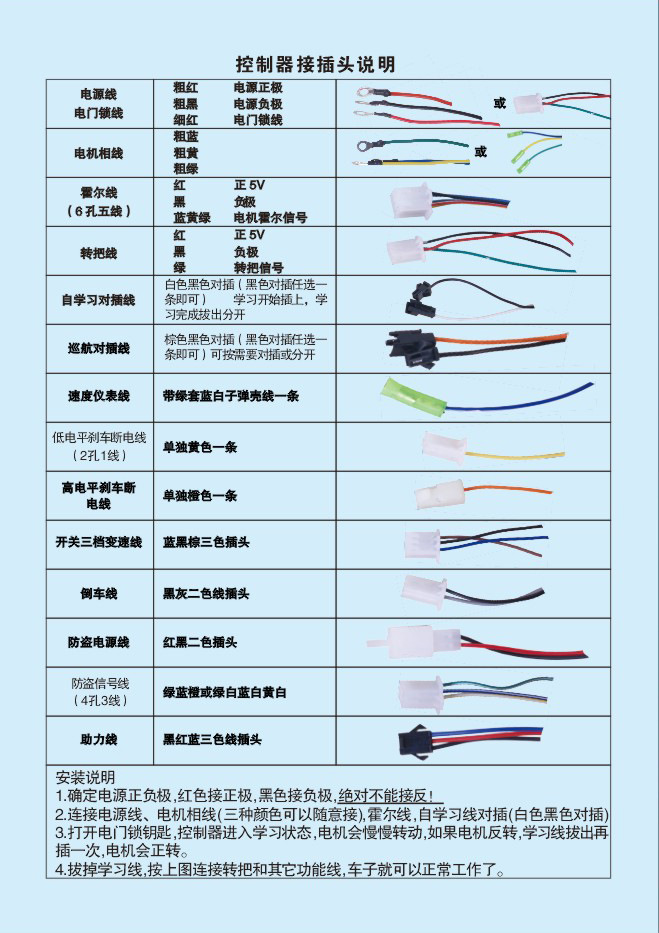 电动车转把霍尔接线图图片