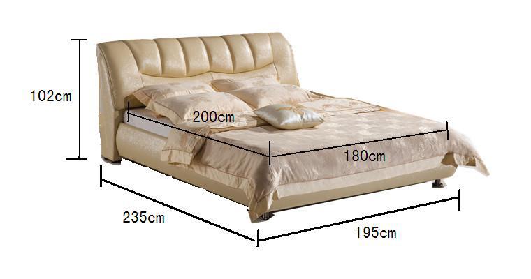 特价床 真皮软床 双人床 佛山家具批发 米黄色简约床 8002