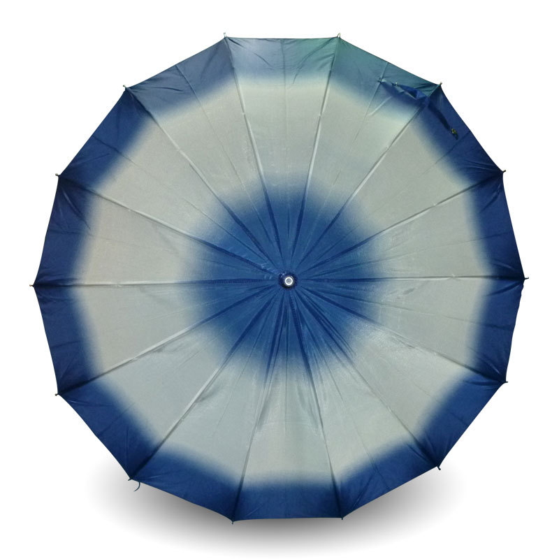 【工厂定制】16k圆形伞面渐变色直骨伞 美观时尚