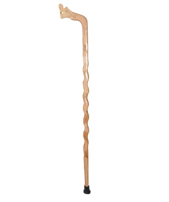 厂家直销 木质蛇形一体龙头拐杖 老人实用拐杖 景区热卖