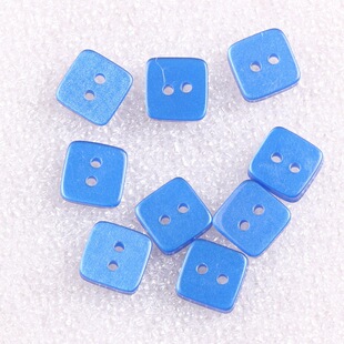 8x8mm2眼正方形衬衣扣子,实色珠光环保钮扣童装纽扣