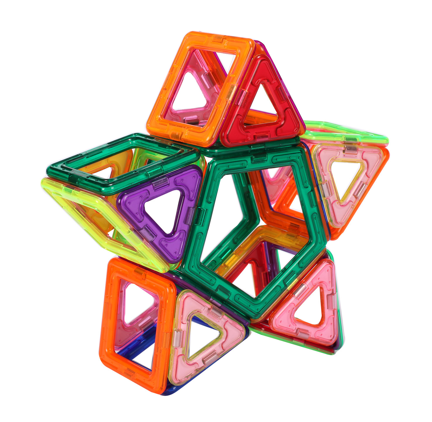 磁力构建片 儿童益智玩具diy 百变提拉积木 磁力片散件批发梯形