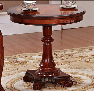 欧式家具小户型实木茶几 韩式田园创意小圆桌 休闲客厅茶桌椅组合