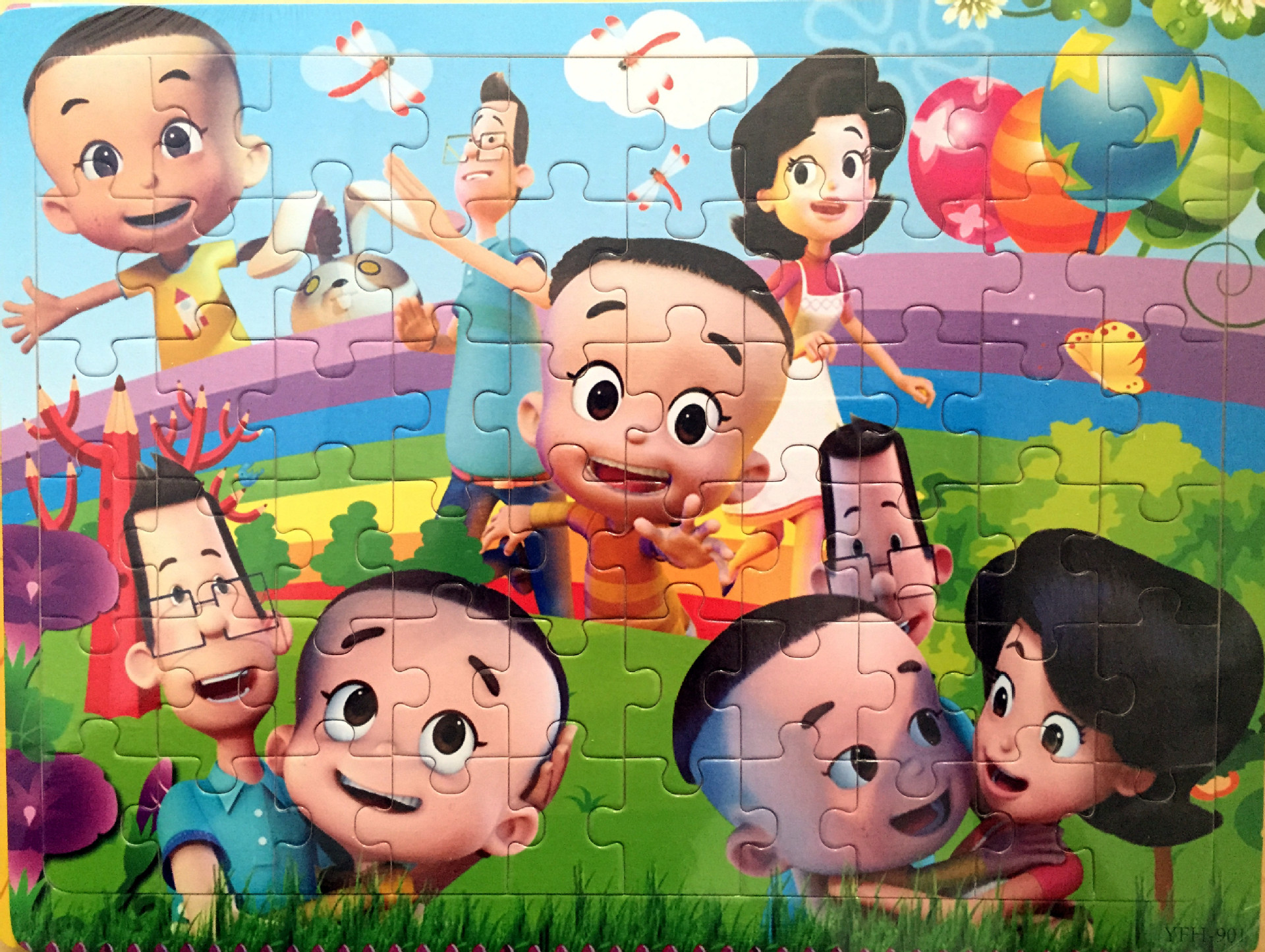 厂家直销批发热卖60片木制卡通动漫拼图智力玩具早教玩具