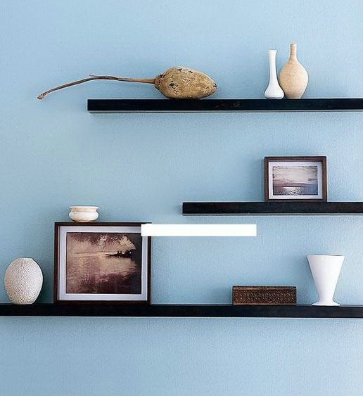 墙壁置物架 一字隔板 烤漆搁板层板 背景墙壁装饰书架